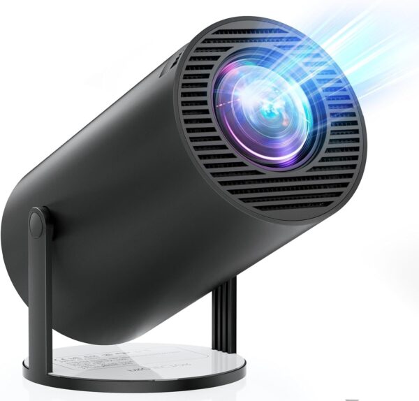 Mini Projector Portable 18000 Lux Projector 4K Supported 180° Rotation & Auto Keystone, Outdoor Projector Compatible with TV Stick/Windows/iOS/Android/HDMI/USB