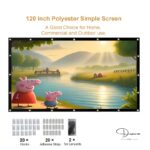 Divine Source 120" HD 4K Projector Screen, Ultra-Clear Foldable Movie Screen, Wrinkle-Free & Portable, Dual-Sided Projection for Home Cinema, Outdoor & Indoor Entertainment